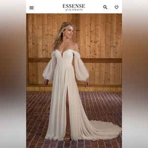 Essense of Australia detachable off the shoulder long sleeves for wedding dress